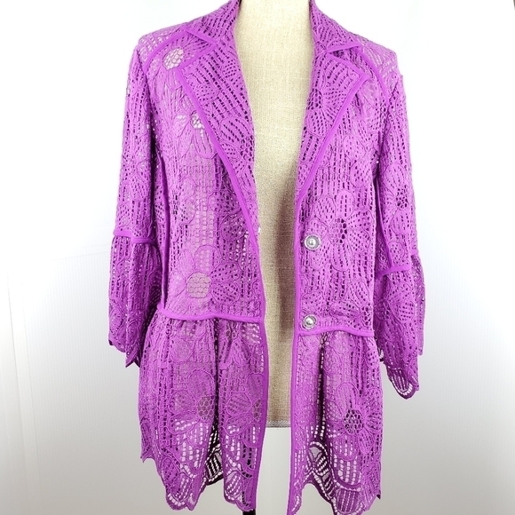 PETER Nygard blazet jacket size Medium Purple - Picture 8 of 14